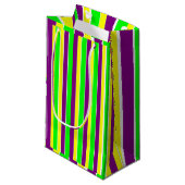 Mardi Gras Stripes Klein Cadeauzakje (Voorkant Gekanteld)