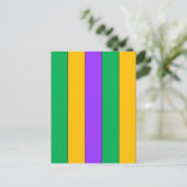 Mardi Gras Stripes Pattern Paars Green Yellow Briefkaart (Staand voorkant)