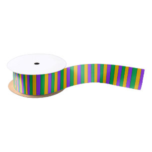 Mardi Gras Stripes Pattern Paars Green Yellow Lint
