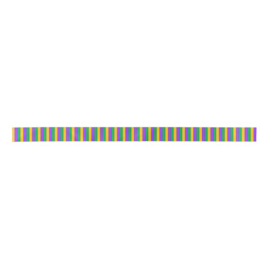 Mardi Gras Stripes Pattern Paars Green Yellow Lint (Voorkant)