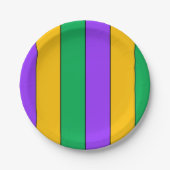 Mardi Gras Stripes Pattern Paars Green Yellow Papieren Bordje (Voorkant)