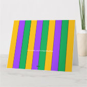 Mardi Gras Stripes Pattern Paarse Geel Kaart (Achterkant)
