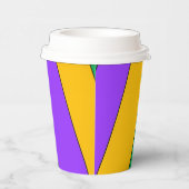 Mardi Gras Stripes Pattern Paarse Green Yellow Pap Papieren Bekers (Rechts)