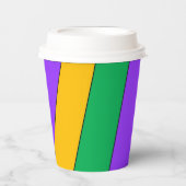 Mardi Gras Stripes Pattern Paarse Green Yellow Pap Papieren Bekers (Voorkant)