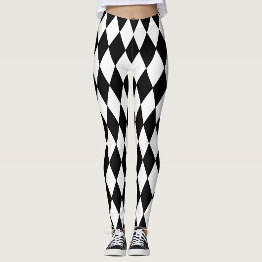 Mardi Gras Style Harlequin Pattern Leggings (Voorkant)