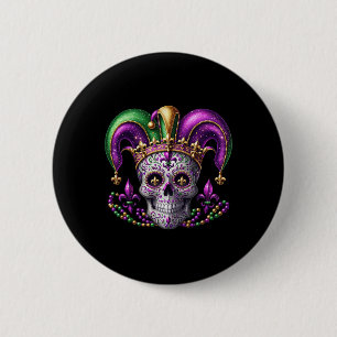 Mardi Gras Sugar Skull Outfit Kostuum Mannen Vrouw Ronde Button 5,7 Cm