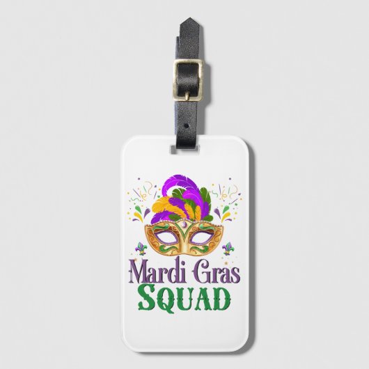 Mardi Gras-team Bagagelabel (Voorkant (verticaal))
