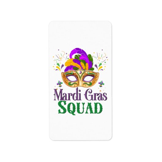 Mardi Gras-team Etiket (Voorkant)