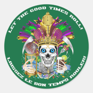Mardi Gras The King of Time Uitzicht Notities Ronde Sticker