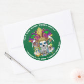 Mardi Gras The King of Time Uitzicht Notities Ronde Sticker (Envelop)