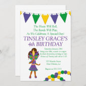 Mardi Gras Thème Anniversaire Invitation (Devant / Derrière)