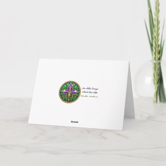 Mardi Gras Third Eye Gouden Keramisch Veer Masker Feestdagen Kaart (Achterkant)