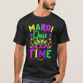 Mardi Gras Time Feathered Krewes Mask Mardi Gras T-shirt (Voorkant)