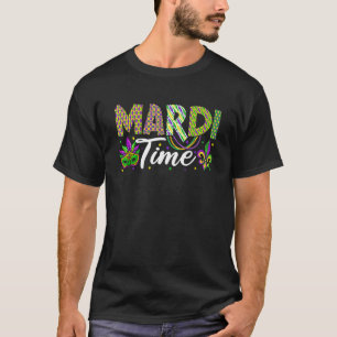 Mardi Gras Time Mask Mardi Gras Party Parade Fest T-shirt