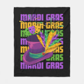 MARDI GRAS Top Hoed Veren Fleece Deken (Voorkant)