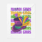 MARDI GRAS Top Hoed Veren Fleece Deken (Voorkant)
