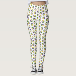Mardi Gras- tout les Roi Cakes Leggings