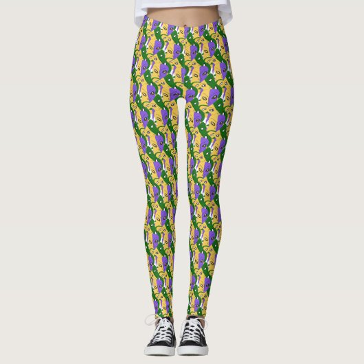 Mardi Gras Tragic Comic Masker Leggings (Voorkant)