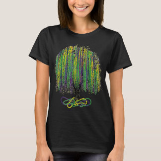 Mardi Gras Tree Beads New Orleans 2023 Waterverf T-shirt