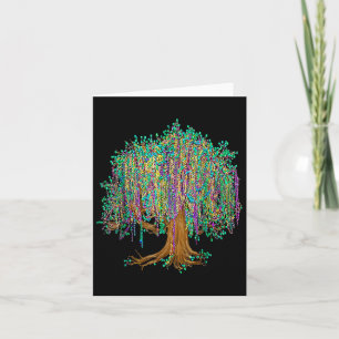 Mardi Gras Tree Beads New Orleans 2025 Waterverf Kaart