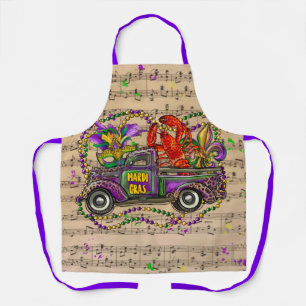 Mardi Gras Truck Crawfish Fleur De Lis Apr Schort