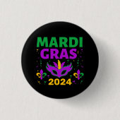 Mardi Gras Trucker Hat Ronde Button 3,2 Cm (Voorkant)