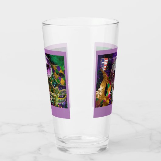 Mardi Gras Tumbler en verre commémoratif #1 (Gauche)