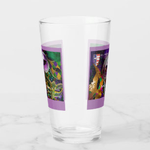 Mardi Gras Tumbler en verre commémoratif #1