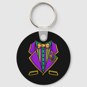 Mardi Gras Tuxedo pak voor New Orleans kostuum Mas Sleutelhanger