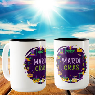 Mardi Gras Two-Tone Coffee Mok