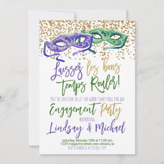 Mardi Gras Uitnodiging (Voorkant)