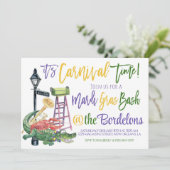 Mardi Gras Uitnodiging (Staand voorkant)