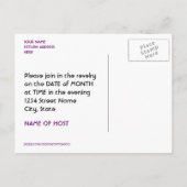 Mardi Gras. Uitnodiging Briefkaart (Achterkant)