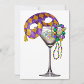 Mardi Gras - Uitnodiging voor een cocktailparty (Voorkant)