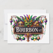 Mardi Gras - Uitnodiging voor een cocktailparty (Voorkant)
