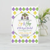 Mardi Gras Uitnodiging voor slok & winkel (Staand voorkant)