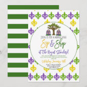 Mardi Gras Uitnodiging voor slok & winkel (Voorkant / Achterkant)