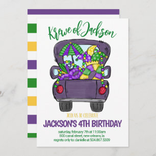 Mardi Gras Uitnodiging voor verjaardag