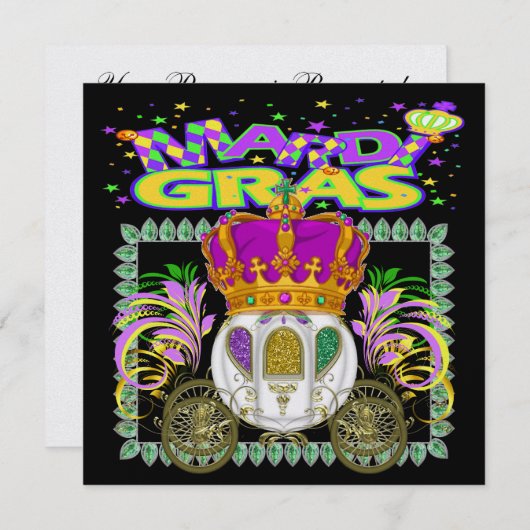 Mardi Gras - Uw Royal Event Uitnodiging (Voorkant / Achterkant)