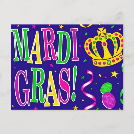 MARDI GRAS VALENTIJNSE FEESTDAGENKAART (Voorkant)