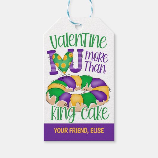 Mardi Gras Valentijnsfeest Tag Cadeaulabel (Voorkant)