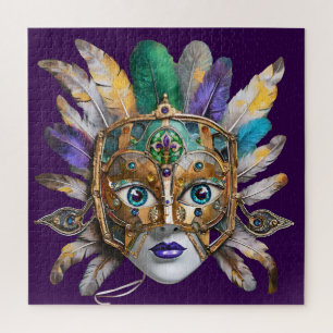 Mardi Gras Veer- en Metaal Masker Legpuzzel