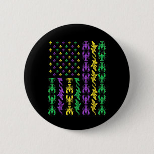 Mardi Gras Verenigde Staten Amerikaanse Vlag Crawf Ronde Button 5,7 Cm