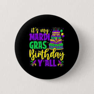 Mardi Gras Verjaardag Het is mijn Mardi Gras Verja Ronde Button 5,7 Cm