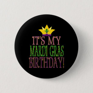 Mardi Gras Verjaardag - Leuke Mardi Gras Feest The Ronde Button 5,7 Cm