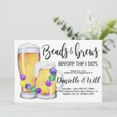 Mardi Gras Verloving Invitation Kaart (Staand voorkant)