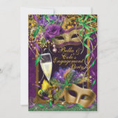 Mardi Gras Verlovingsfeest Uitnodiging (Voorkant)