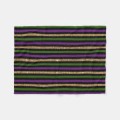 Mardi Gras Vertical Lines Golden Glitter NOLA Fleece Deken (Voorkant (Horizontaal))