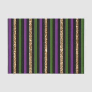 Mardi Gras Vertical Lines Golden Glitter NOLA Tissuepapier