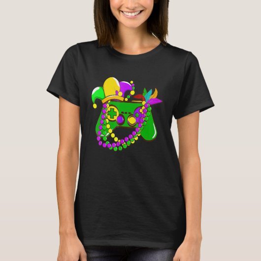 Mardi Gras Video Game Controller Jester Hat Costum T-shirt (Voorkant)